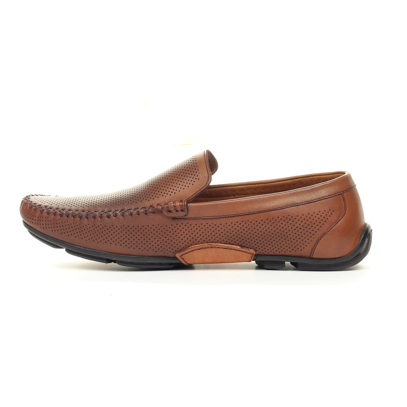 Smart Leather Loafers for Men - Tan - Moccasins - Pavers England