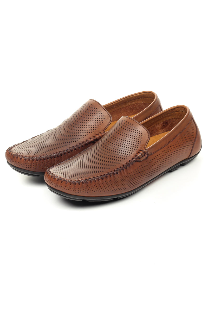 Smart Leather Loafers for Men - Tan - Moccasins - Pavers England